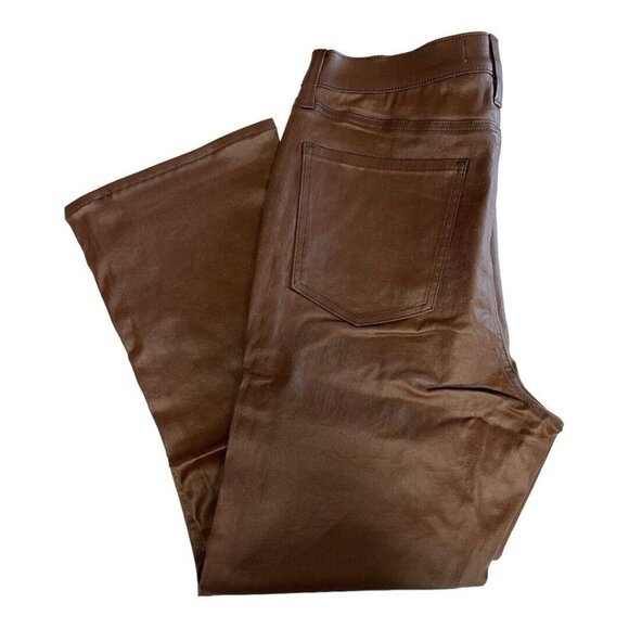 Daze Womens Sundaze Leather Look Pants~Size 32~Coated Espresso Jeans~NWT L13 15 - Picture 4 of 12